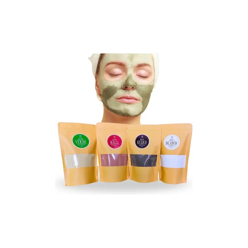 Arcillas Naturales Mascarillas Verde Roja Negra Blanca 250g
