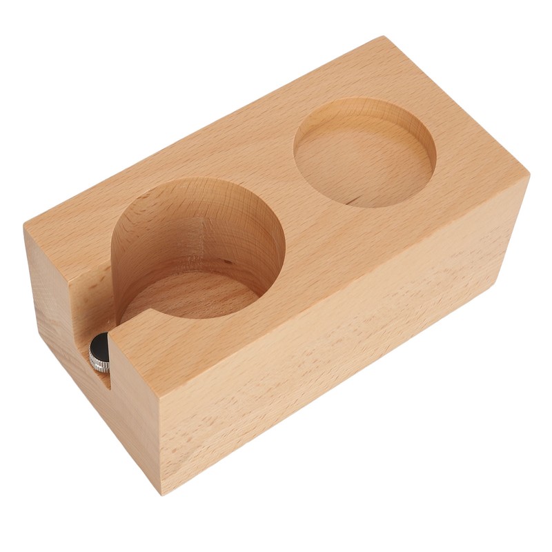 Wooden Coffee Tamper Station Stable Prevent Slip Coffee Tamper Holder