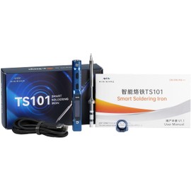 CROSS MARS Original Blue TS101 Soldering Iron Upgrade from TS100 Portable Digital OLED Temperature Adjustable USB Type C Fast Heating Iron Soldering Iron Set (with TS-B2 Tip)