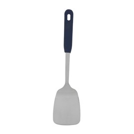Cooking Spoon Rustproof Smoothly 304 Stainless Steel Spatula Skid Resistant Handle Cooking Spoon for Home Kitchen Silicone Handle (Without Hole)