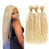 Blonde Curly Bundles Human Hair Honey Blonde Deep Wave Human