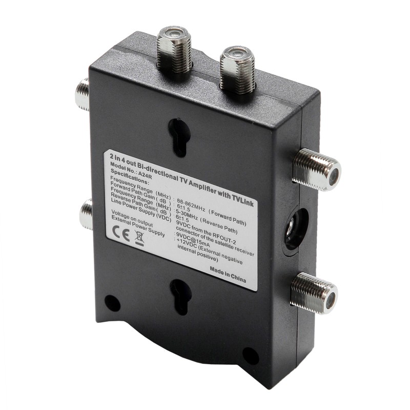 Bi-directional TV Amplifier 2 Inputs TV Antenna Signal Booster with