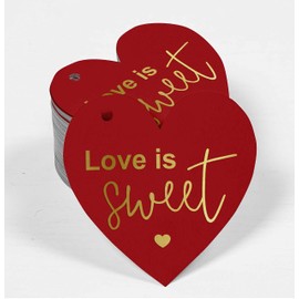 Inkdotpot Gold Foil Paper Hang Tags Love Is Sweet Wedding Favor Tags 100 Pieces