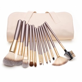 Glamza 12-Piece Champagne Brushes Set In Pouch1 Units