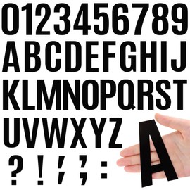 441 PCS 42 Sheets Letter Stickers Large Mailbox Numbers and Letters Self Adhesive Vinyl Waterproof Alphabet Number Stickers for Mailbox House Address,Crafts,Cars,Poster,Classroom Decor(4 Inch,Black)
