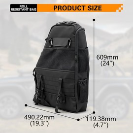 KMFCDAE Roll Bar Storage Bag for jeep Wrangler Multi-Pockets Saddle Bag Cargo Storage Tool Kit Organizer Universal Compatible with 1997-2023 Wrangler All Models 4 Door (Dont Fit for 2-Door)