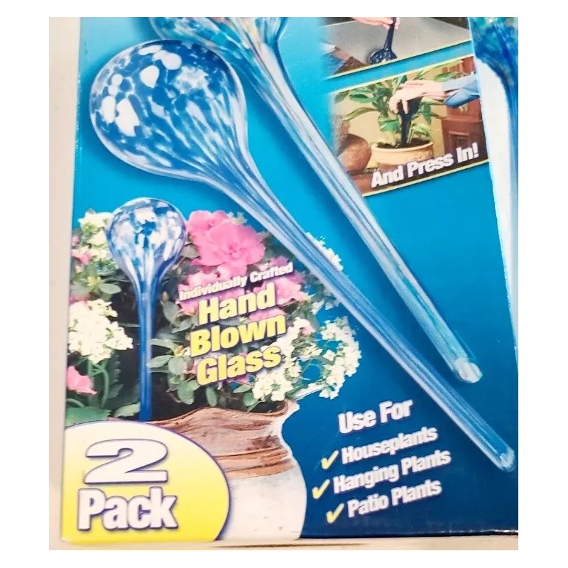 Aqua Water Globes 2 Pack Blue Hand Blown Glass, Waters