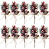 10 Pinos Navideños Artificiales, Ramas De Pino Navideño con Bayas