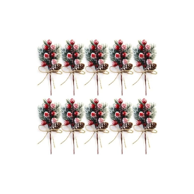 10 Pinos Navideños Artificiales, Ramas De Pino Navideño con Bayas