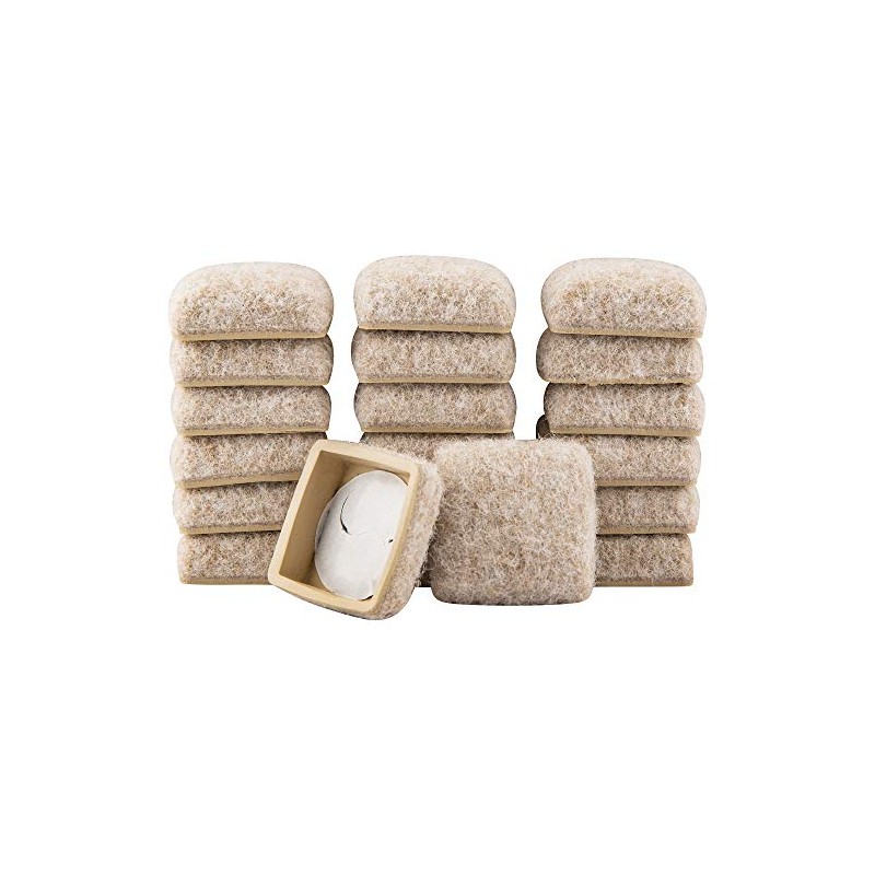 Super Sliders 1 1/4" Square Secure Grip Formed Felt Furniture