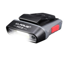 Klarus HC3 Rechargeable Motion Sensor Cap Visor Light - 100 Lumens COB LED Clip on Hat Light - Headlamp Flashlight with Red Light for Fishing Running Camping Reading