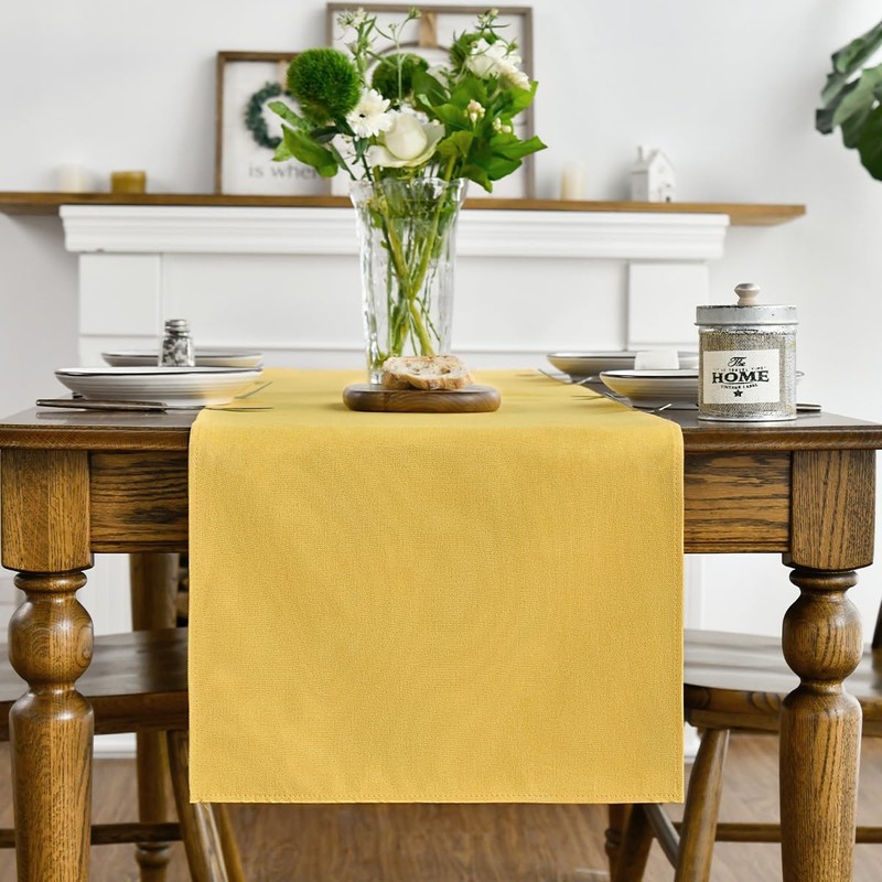 Artoid Mode Yellow Fall Table Runner, Seasonal Autumn Winter Machine