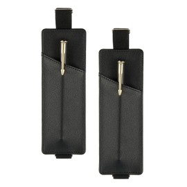 Jvwtzxy Adjustable Elasti Band Pen Holder, Pen Holder for Notebook,Notebook Pen Holder, Pen Sleeve, Journal Pen Holder, Pencil Holder for Notebook,Pouch with Elastic Band,Hold 2 or 3 Pens (Black-2PK)