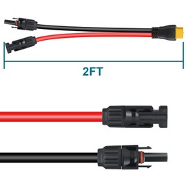 MENTBERY XT60 Connector, MC4 to XT60 Extension Charging Cable 2FT, Solar to XT60 Cable 10AWG