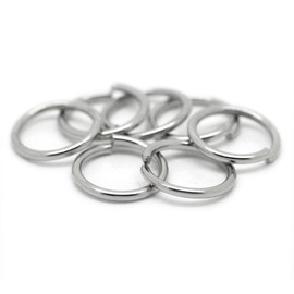 VALYRIA 200pcs Stainless Steel Open Jump Rings Connectors Jewelry Finding Silver Tone 13(1/2") x1.4mm