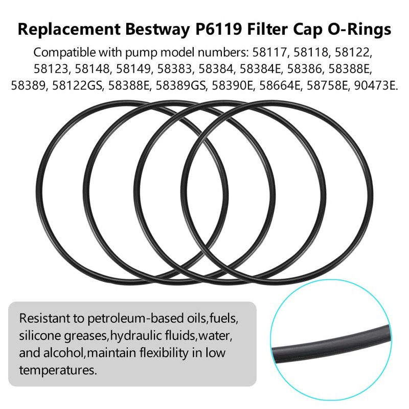 4 Pack O-Ring - Replacement P6119 (P6119ASS16) O-Ring for Bestway