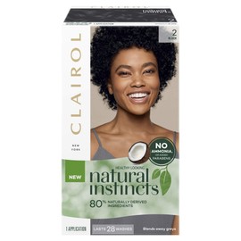 Clairol Natural Instincts Semi-Permanent Hair Color, 2 Black, Ammonia Free, Natural Hair Colour