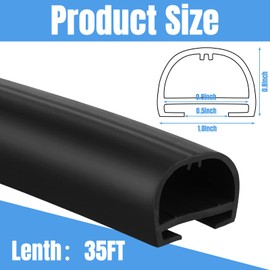 Tallew D-Shape Seal RV Slide Out System Long Black Rubber Thickened EPDM Seal RV Parts and Accessories for RV Travel Trailer Automotive Tops Door Side Slide Out System Seal, 35 Feet (1 x 15/16 inch)