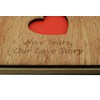 Wood 5th Year Anniversary Scrapbook Engraved With 'Five Years Our