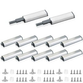 Push to Open Door Catches, 12 PCS Magnetic Push Latch Door Push Opener Soft Close Dampers for Kitchen Closet Cabinet Wardrobe, Screw Fixing