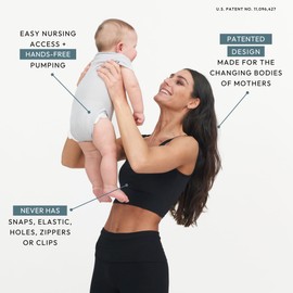 Larken Hands Free Pumping Bra for Breastfeeding | Breast Pump - Maternity Bras for Pregnancy, Pumping & Nursing Bra in One Black