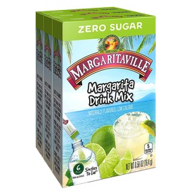 Margaritaville Singles To Go Water Drink Mix - Margarita Flavored, Non-Alcoholic Powder Sticks (3 Boxes with 6 Packets Each - 18 Total Servings)