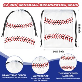 JNYLYFC 120 Pcs Baseball Party Favors Drawstring Bags Baseball Goodie Bag with Mini Ball, Bracelets, Keychains, Stickers for Baseball Themed Party Supplies