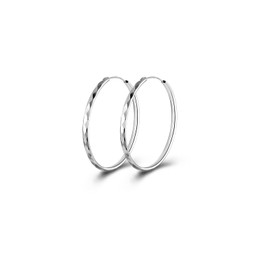Hoop Earrings 925 Silver for Women, Hypoallergenic Large Silver Hoop Earrings, Lightweight Earrings, Silver Hoop Earrings for Women, 30/40/60 mm, Sterling Silver