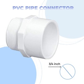 PVC Male Adapter Pipe Fitting - SCH 40 PVC Fittings 3/4 Inch Slip Socket x 3/4 MNPT PVC Connectors - PVC Pipe Connectors for Plumbing Water Line – Male Adapter Fitting