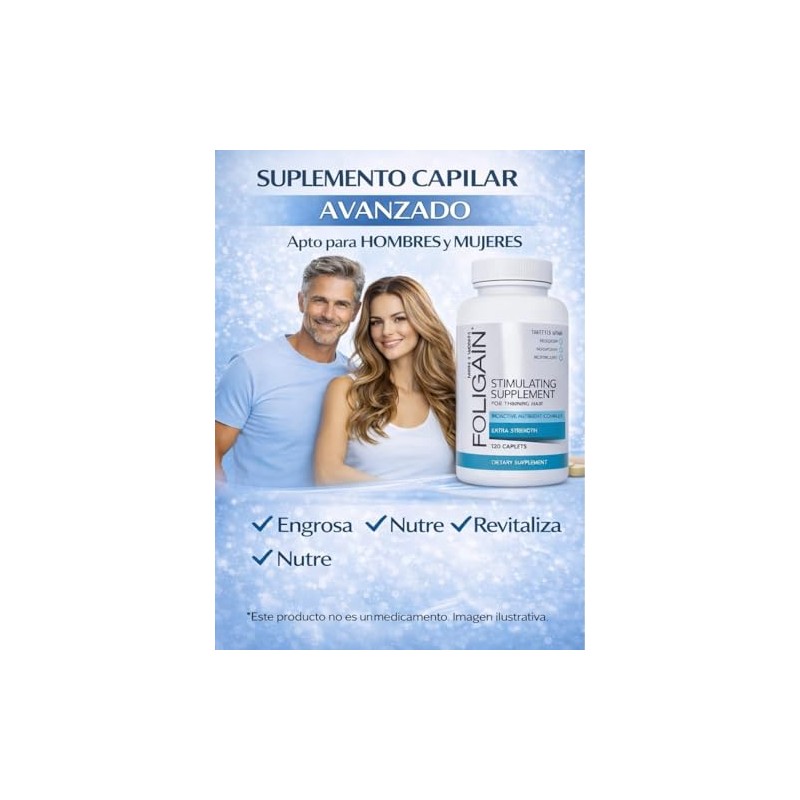 Foligain Suplemento Estimulante Para el recrecimiento del cabello 120 Tabletas