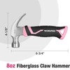 WORKPRO 8 oz Claw Hammer with Fiberglass Handle Forged Hardened