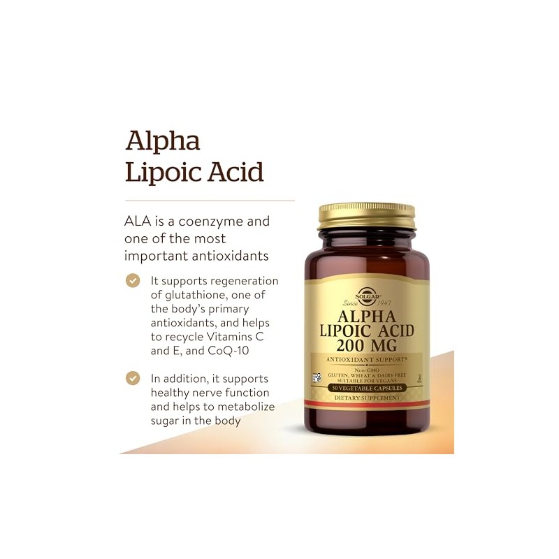 Solgar Alpha Lipoic Acid 200 mg - 50 Veg Capsules