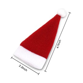ONEYIM 10pcs Mini Santa Hat Wine Bottles Cover Home Christmas Decor
