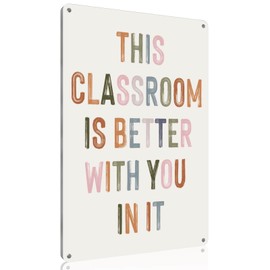 Homely Accents Boho Classroom Decor Motivational Welcome Sign Gifts for Teachers Students Inspirational Classroom Wall Decor Metal Tin Sign 8x12 Inches