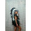 Native American Inspired Headdress - Handcrafted with Genuine Feathers and