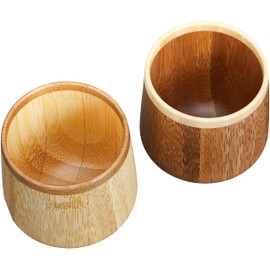 RIVERET TSUBOMI RV-124WB Ochoko 2.3 fl oz (60 ml) Pair Set, Bamboo, Dishwasher Safe, White/Brown