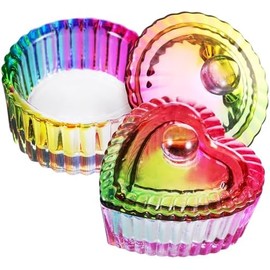 UKCOCO Platos Dappen con Tapa 2 Piezas Tamaño Pequeño Vidrio Transparente para Uñas Acrílicas Manicuristas y Uso Profesional Decoración y Almacenamiento de Monómeros
