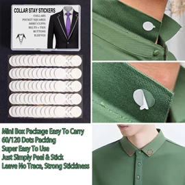 Collar Stays for Shirts & Polo’s. Fashion Hack for Plastic Collar Stay 24hr Hold, Polo Shirt Collar Fixed (120 Dots)