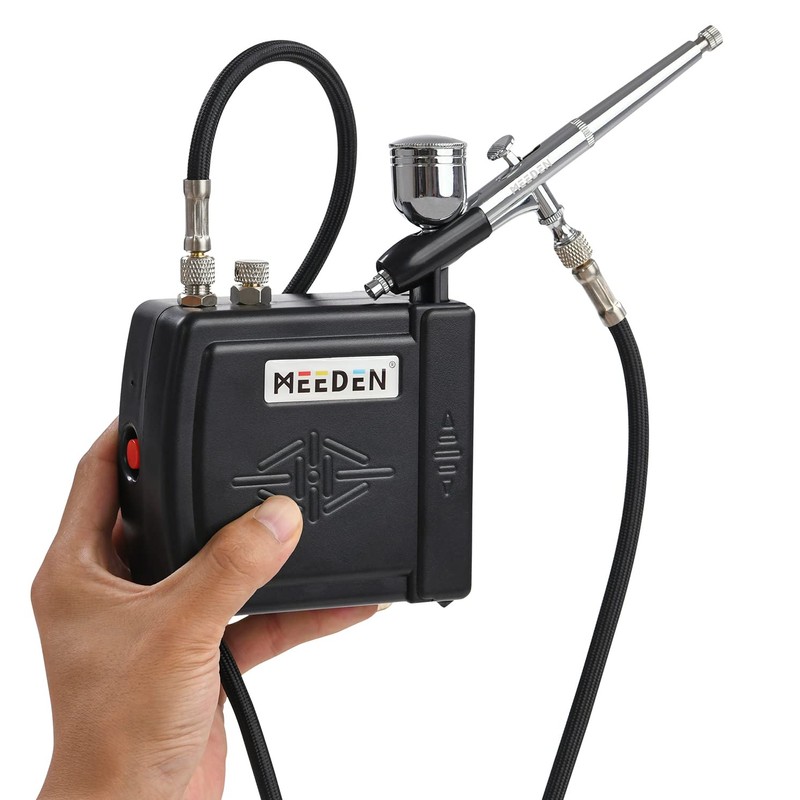 MEEDEN Airbrush Kit with Air Compressor, Dual Action Air Brush