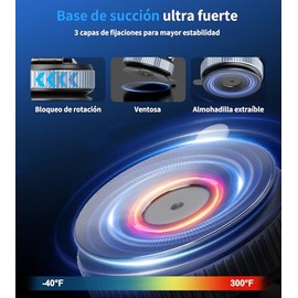 Gahenwo Soporte Magnético para Teléfono Celular de Coche al Vacío, Soporte para Celular Ajustable 360°para Magsafe con Ventosa y Bloqueo Giratorio, Pl