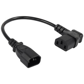CERRXIAN 40cm Right Angle IEC 320 C13 to C14 Power Cable, 90 Degree C14 Male to C13 Female PDU Power Supply Extension Cord for Monitors,Computers,Etc(Rc13-c14)