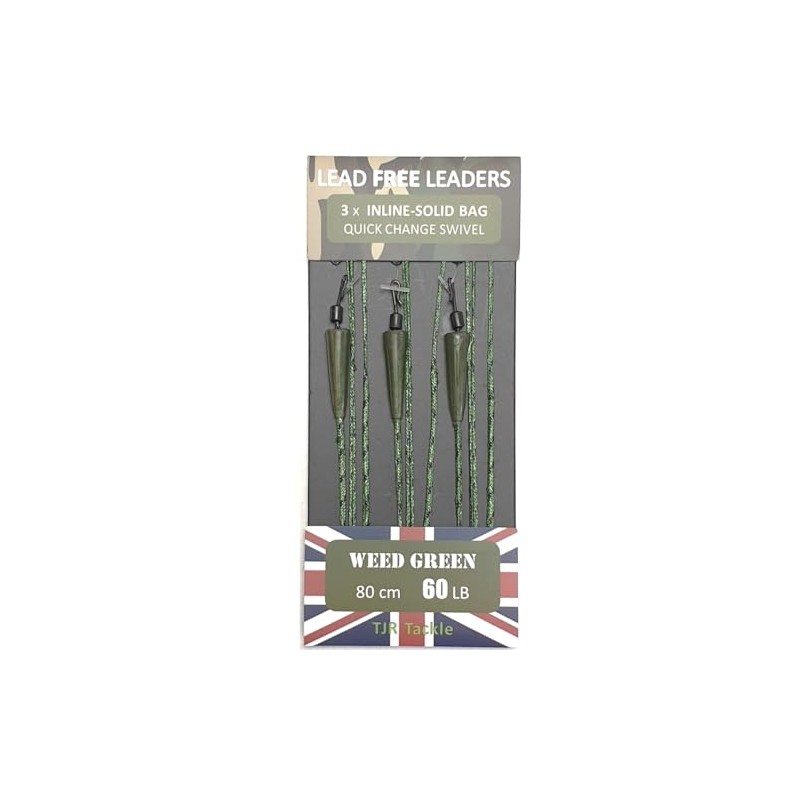 TJR Tackle Solid Bag Inline Leaders Lead Free Quick Change