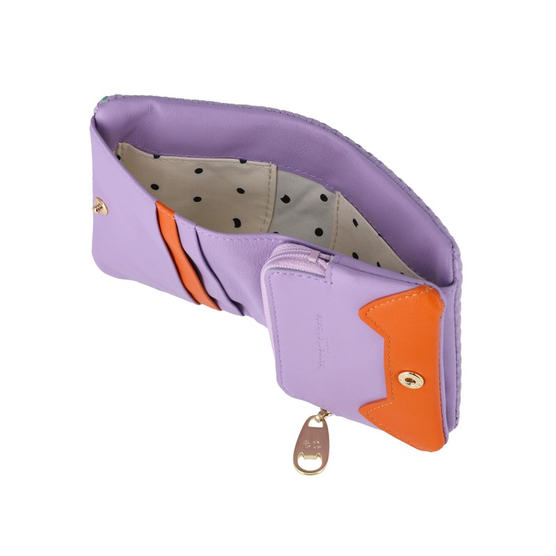 Tsumori Chisato Bi-fold Wallet Mini Wallet Embossed Mesh, lavender, One