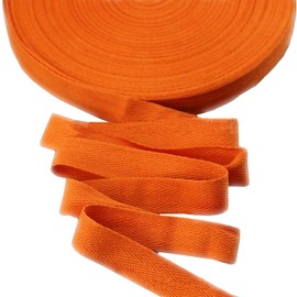 45meters Cotton Ribbon Herringbone Webbing Trim Fabric Tape Tapestry for Bias Binding Gift Wrapping Embellishment Craft Width 20mm (Dark Orange)