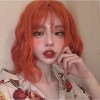 Wxiss Peluca De Cosplay Lolita De Pelo Corto Naranja Rizado