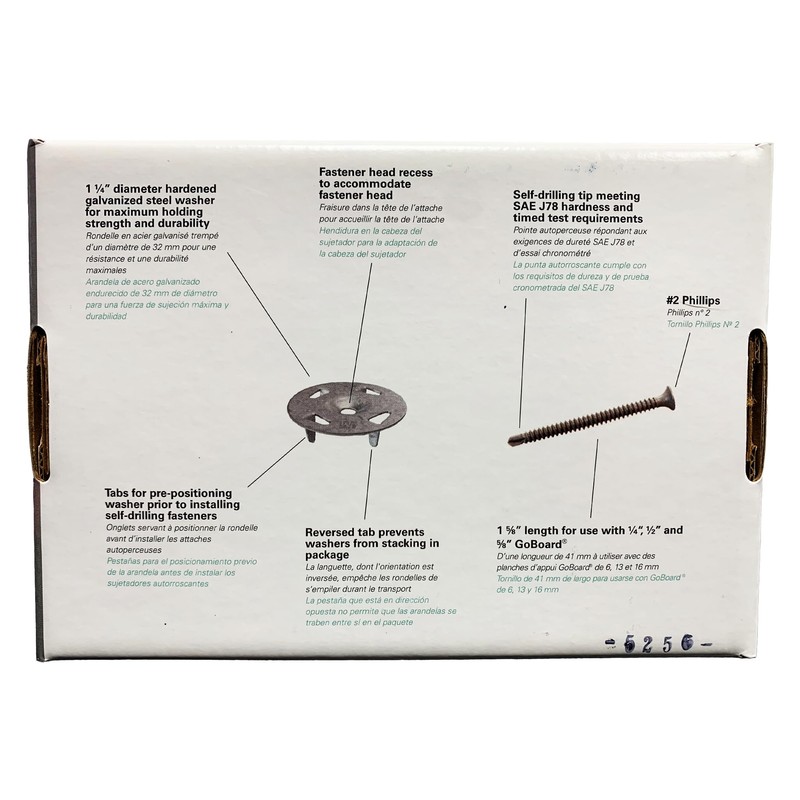 GoBoard Washers Metal Studs - 1-1/4" Washers & 1-5/8" Self-Drilling