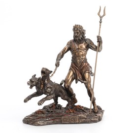 Veronese Design 7 5/8" Tall Hades Greek God of The Underworld with Cerberus Resin Statue Bronze Finish
