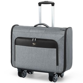 Rolling Garment Bags, Large Rolling Duffle Garment Bag with Wheels, 3 in 1 Carry On Garment Suit Luggage Bag for Women Men，Business Travel Weekender - Color: Grey