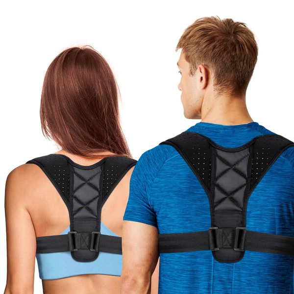 Posture Corrector for Men and Women, CE Medical Dispatch, Adjustable Breathable Posture Band, Support for Straight Back and Straightening Shoulders, Elastic and E-Book