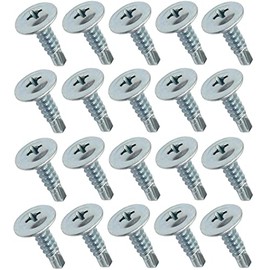 AERZETIX - C44675 - Set of 20 - Self Drilling Sheet Metal Screws - with Large Domed Head - Diameter 4.2 x 16 mm - Galvanised Steel - with PH/Cross Shape - DIY - Renovation